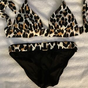 Victoria's Secret Leopard Print Bikini - Black and Brown and CUTE!